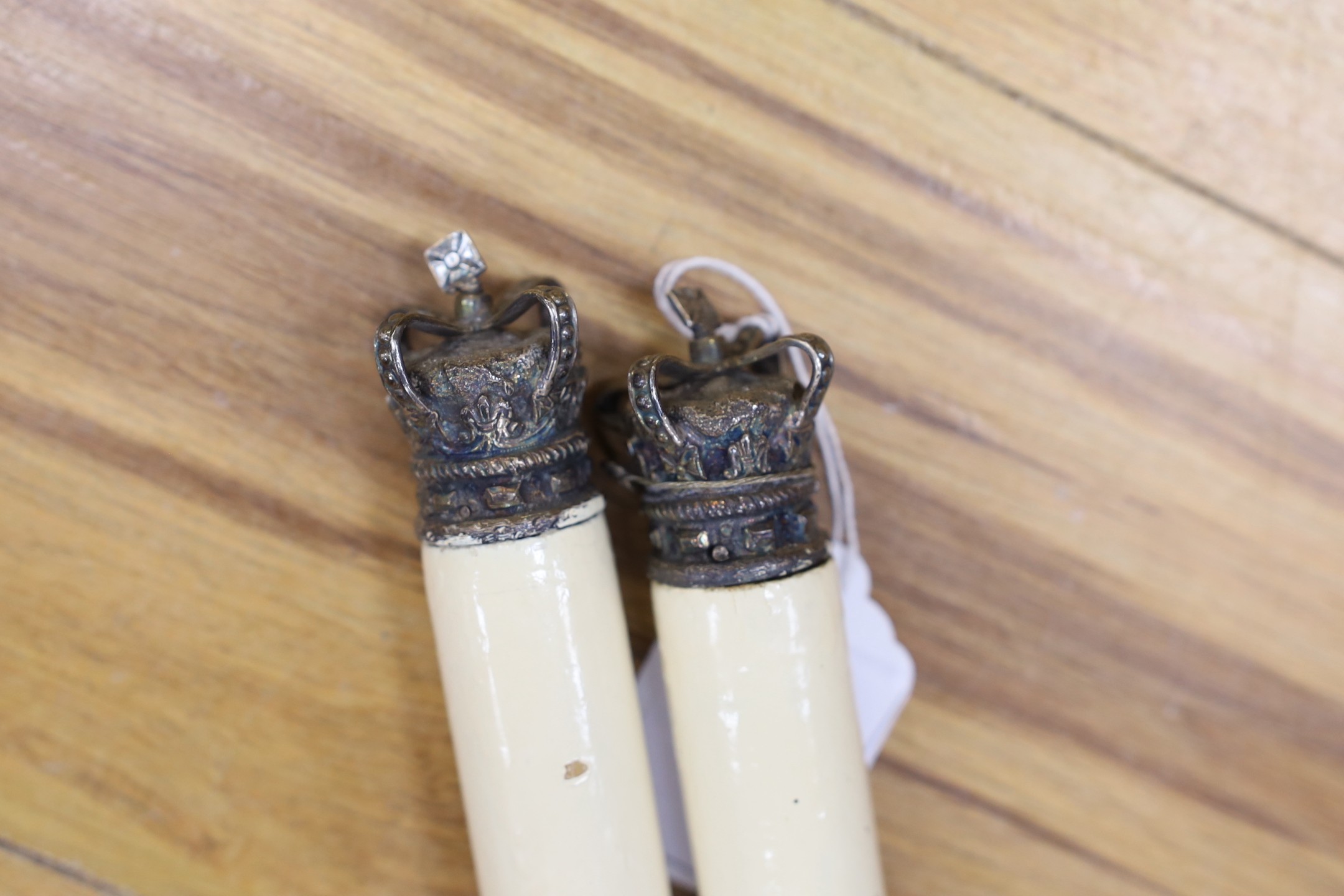Two silver mounted tipstaffs, presented by the deputy lieutenant of County Meath c.1918–19